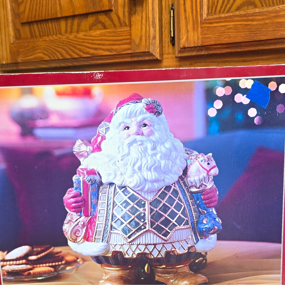 Fitz and Floyd Santa Claus Christmas Cookie Jar Ceramic 36 oz 14" MPN 108846